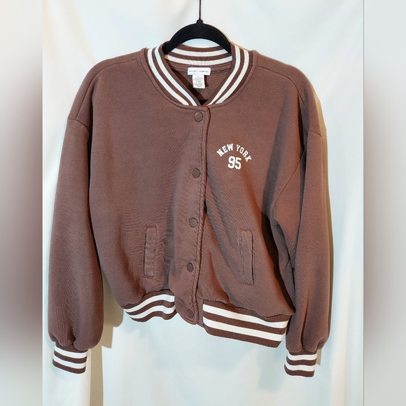 Better Together Jackets & Blazers - Better Togerher New York 95 Chocolate Brown Knit Bomber Jacket